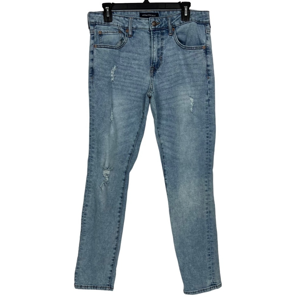AEROPOSTALE Men’s Skinny Blue Jeans Sz W32”/L32” Actual Inseam 31” Light Wash